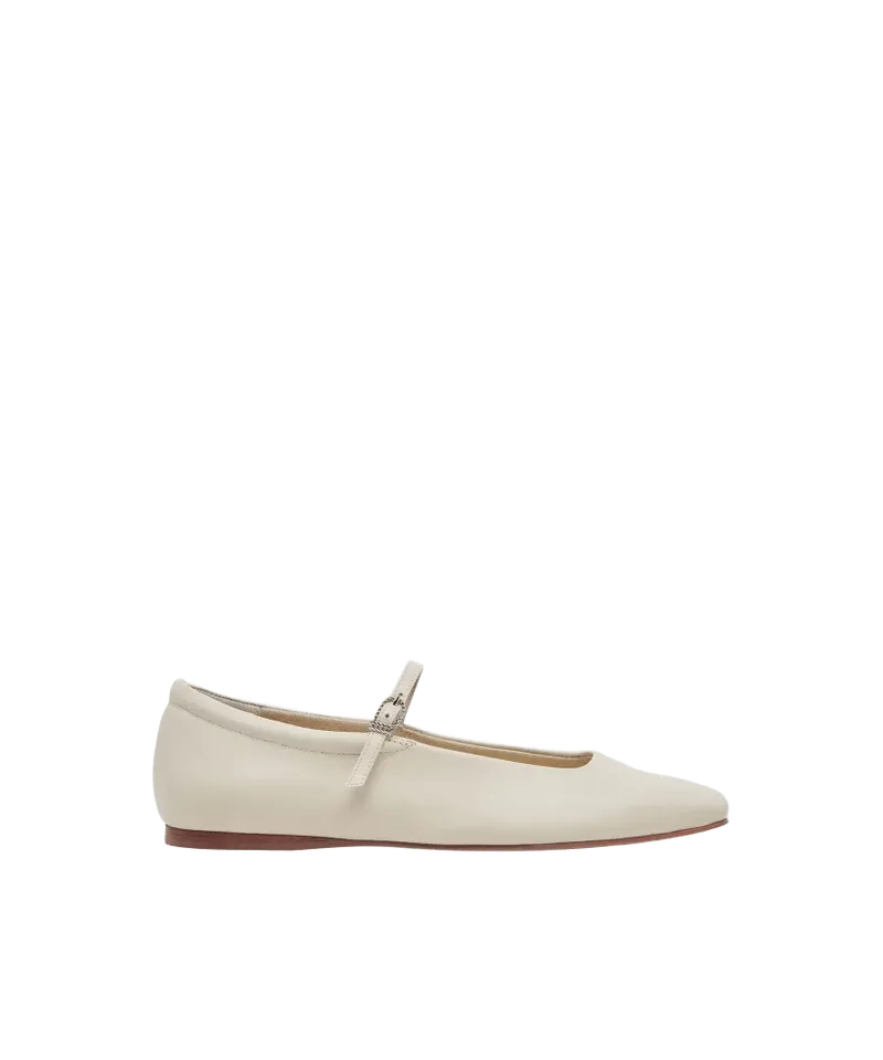 Reyes Ballet Flats Ivory Leather