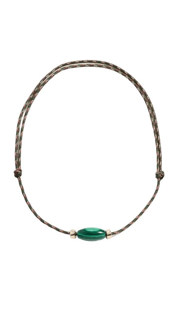 14k Malachite Bead Paracord Necklace