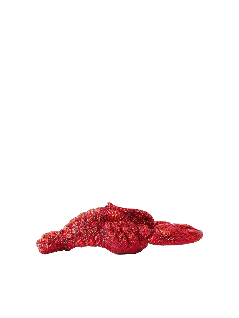 Claudia crystal-embellished silver-tone clutch - coral - One Size