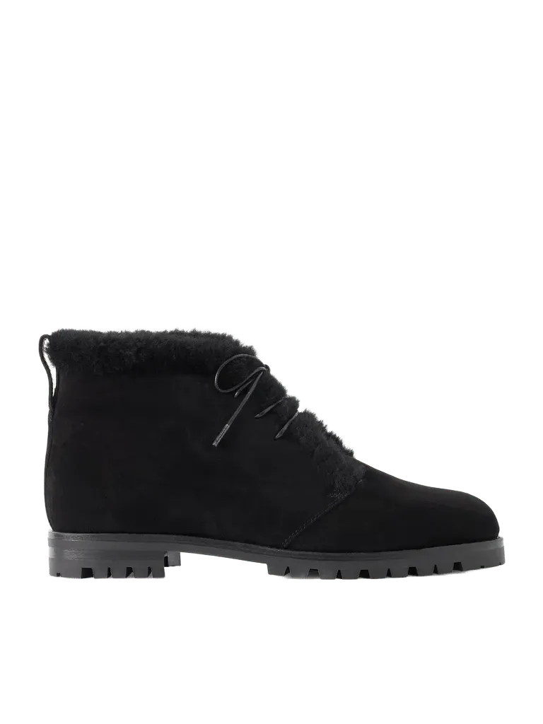 Mircus 10 shearling-trimmed suede ankle boots