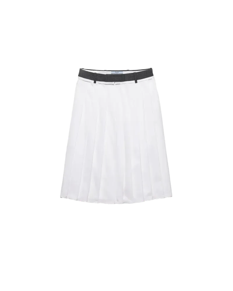 Pleated poplin and rush stitch skirt