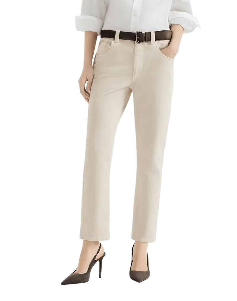 Straight five-pocket trousers