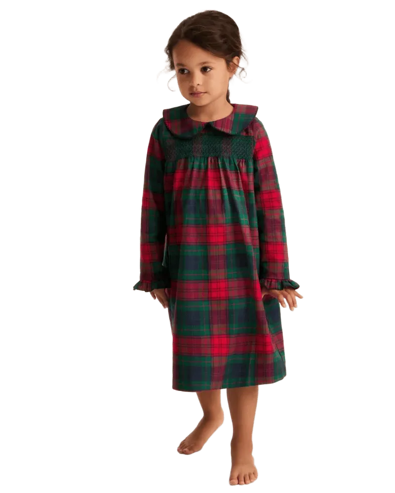 Girl's Brushed Twill Eloise Nightgown in St. James Tartan