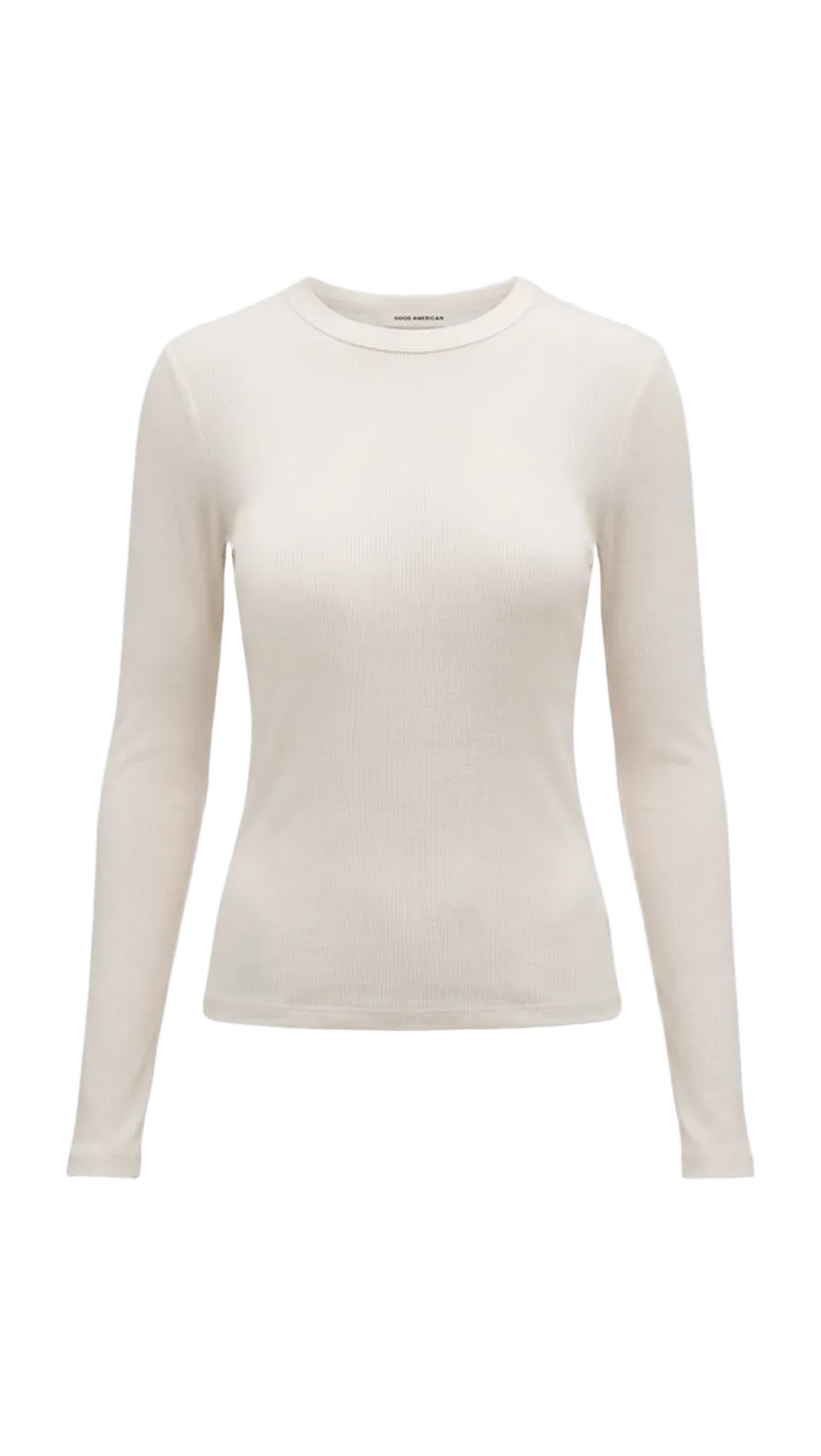 The Sheer Rib Long Sleeve Top