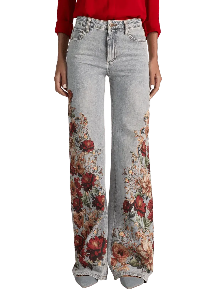 CHIC PRINTED JEAN - ROCKSTAR BLUE/FLORAL RADIANCE