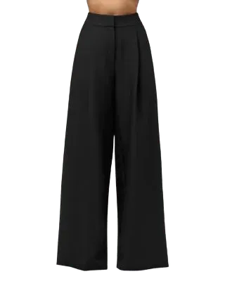 Naked Wardrobe Pleated Wide Leg Suit Pants