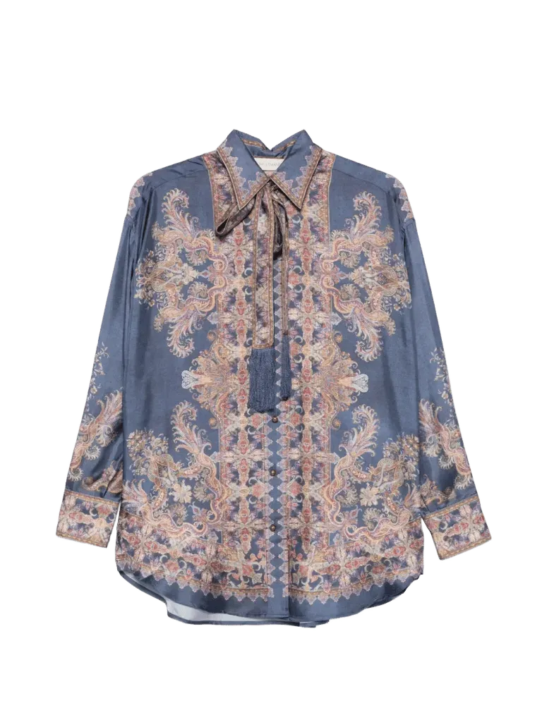 ZIMMERMANN paisley-print pussy-bow shirt