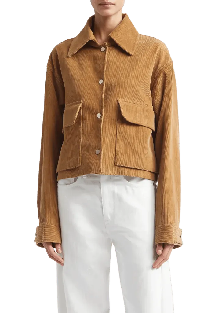 Crop A-Line Organic Cotton Corduroy Jacket