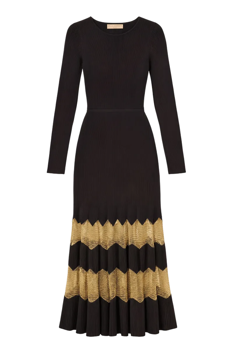 Amaia Knit Dress - Noir/Gold