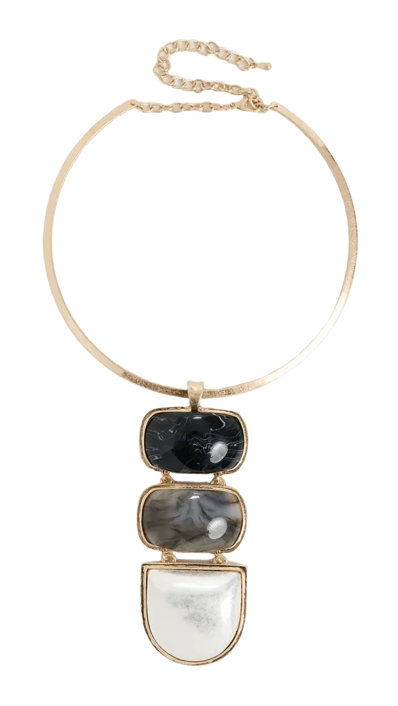 Multi Stone Herring Bone Choker