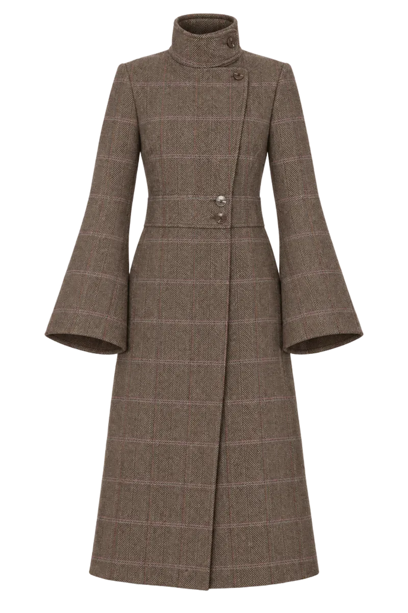Women's Suzan-Hc Wool-Blend Herringbone Plaid Coat