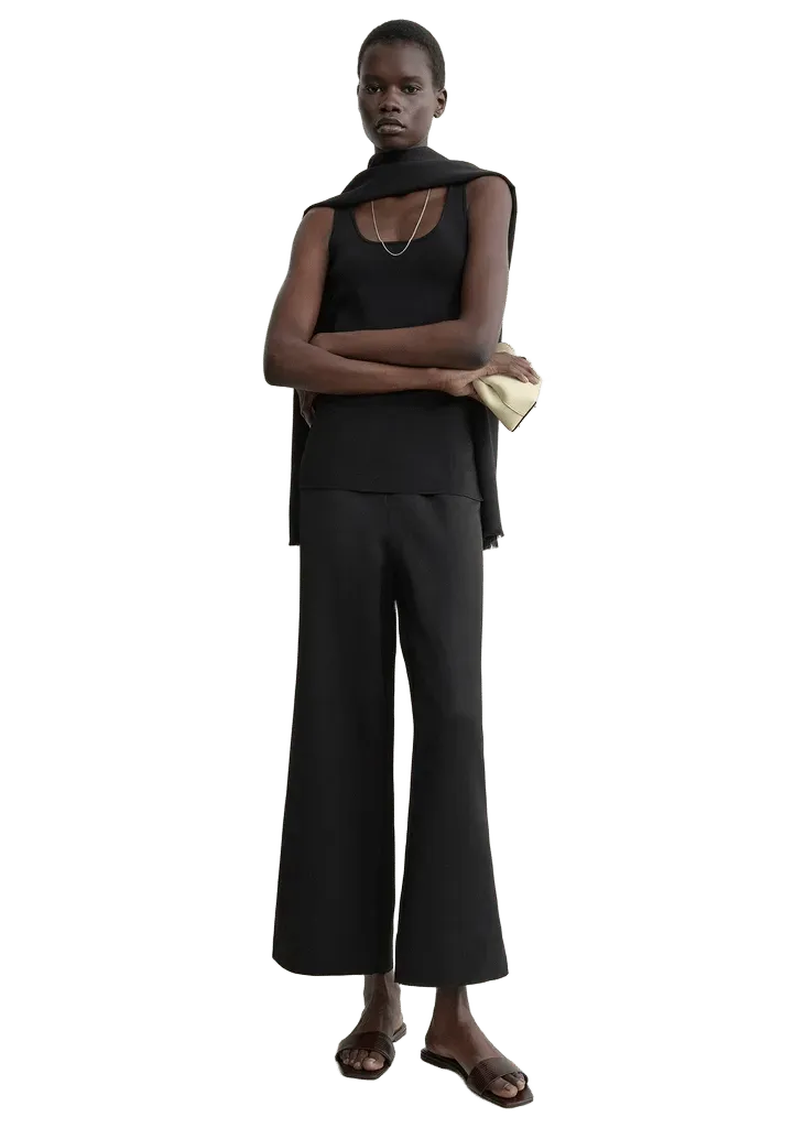 Fluid satin trousers black