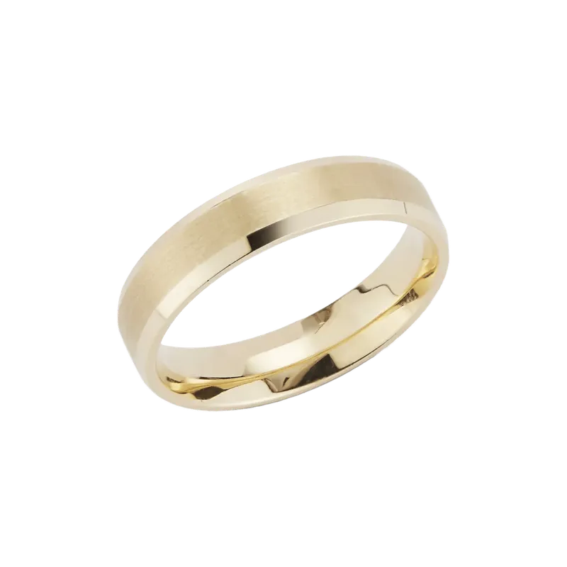 5mm Mens Flat and Beveled Edge Wedding Band