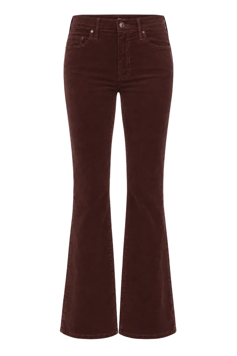 MOTHER The Weekender Corduroy Mid Rise Flare Jeans