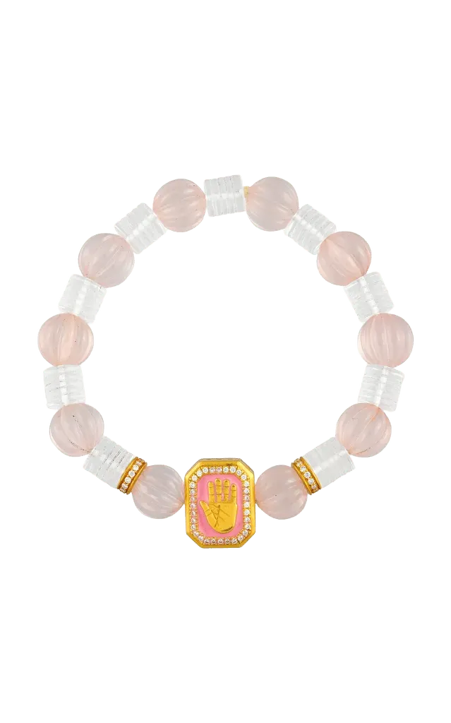 18k Yellow Gold Pink Palm Bracelet Bracelet