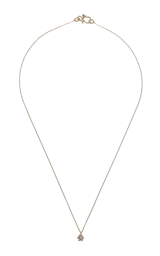 Lily Fleur Simple 18K Yellow Gold Diamond Necklace