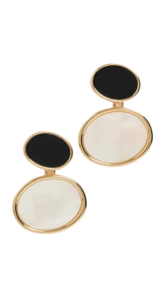 Mother-of-Pearl Onyx Drop Earrings