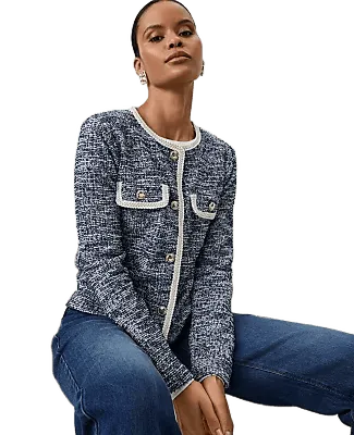Crew Neck Jacket in Tweed