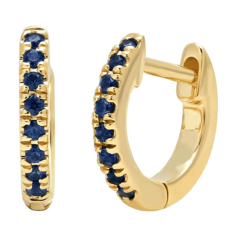 Mini Blue Sapphire Huggies