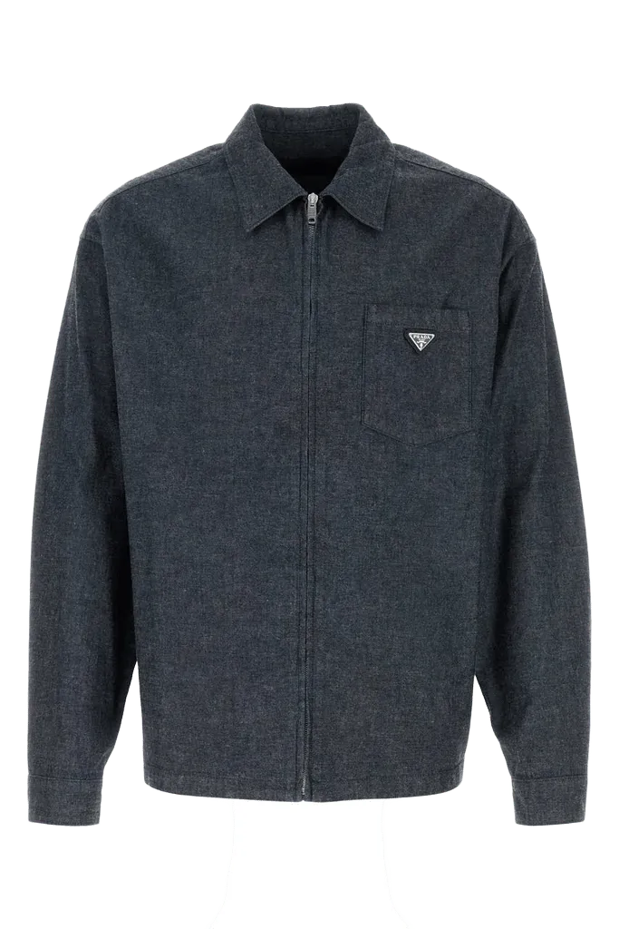 Prada Chambray Shirt — Gray
