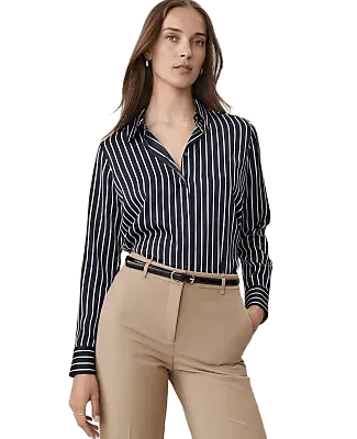 Striped Modern Shirt in Satin
