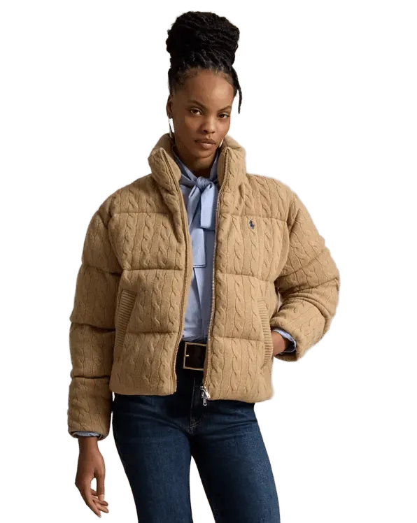 Cable Wool-Cashmere Puffer Jacket
