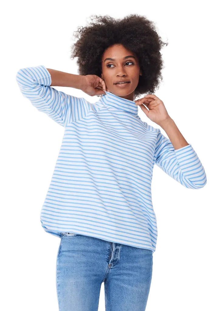 The Mock Neck Sweatshirt - Striped - Discontinued Style