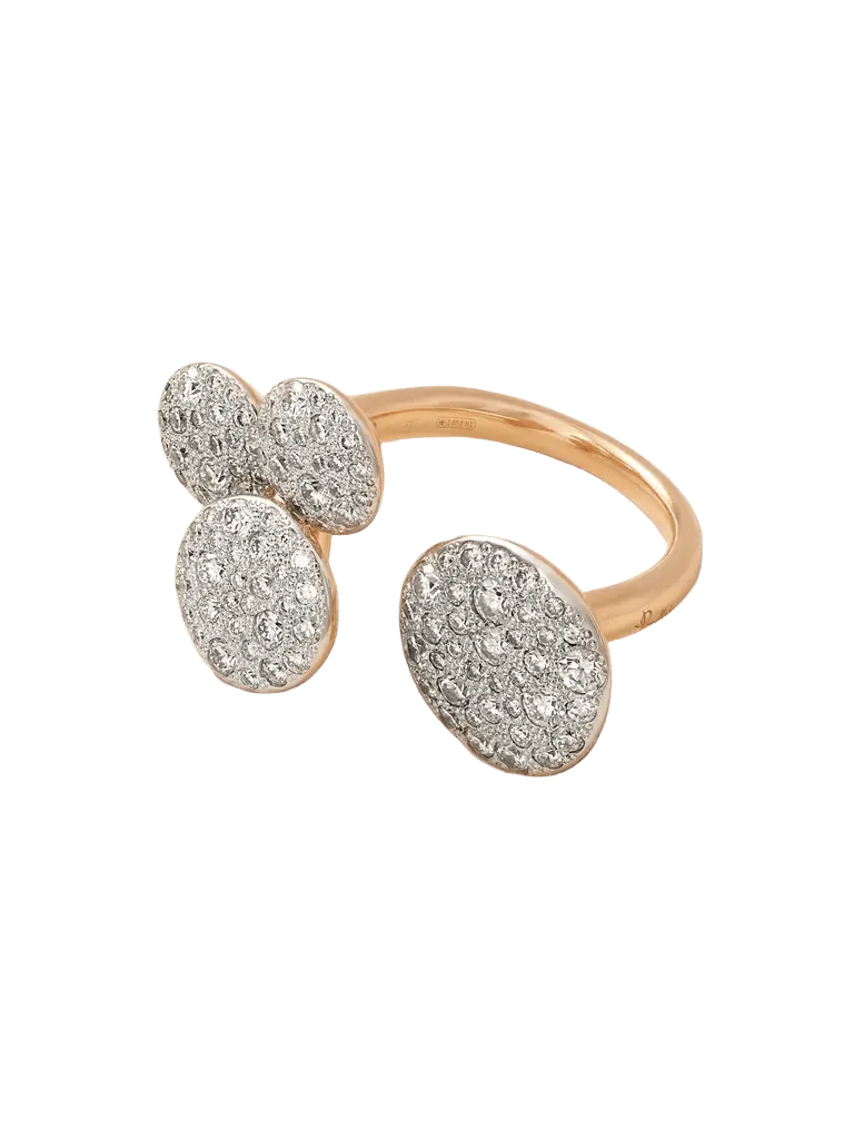 Sabbia 18-karat rose and rhodium-plated white gold diamond ring