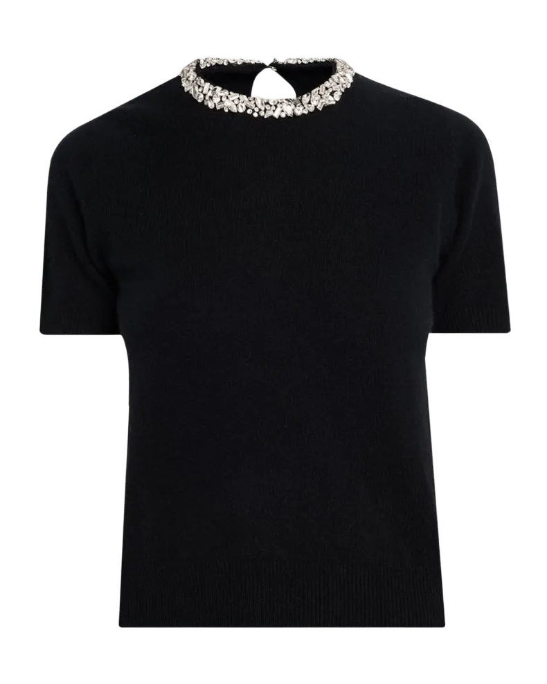 Cashmere Crystal-Trim Sweater