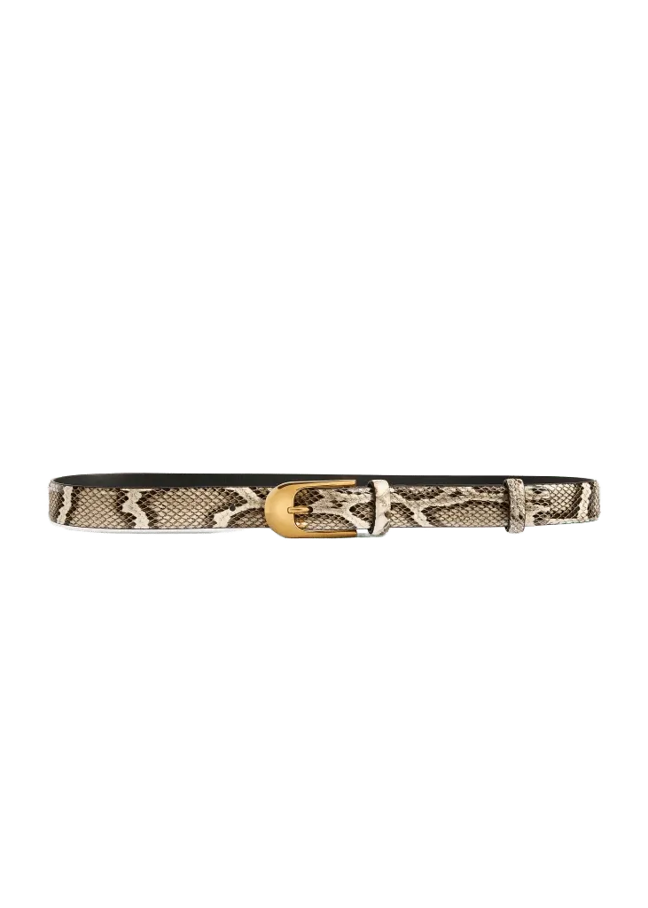 Dome Belt in Natural Python with Gold