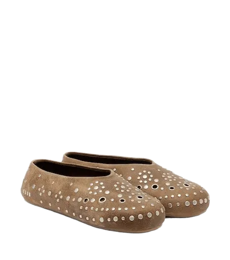 Tierra studded suede slip-on shoes