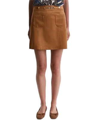 Women's A-Line Mini Patch-Pocket Skirt