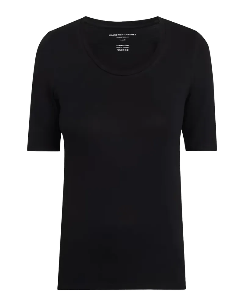 Elbow-Sleeve Scoop-Neck Shirt