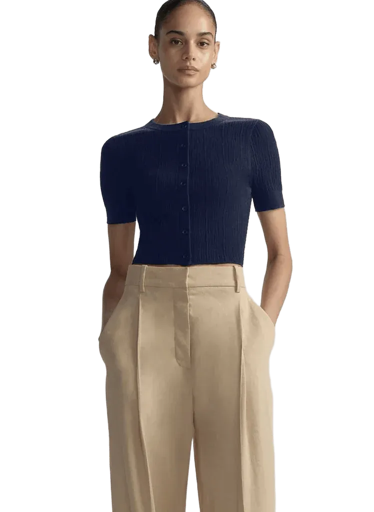 Lottie Fine Cotton Cropped Cardigan