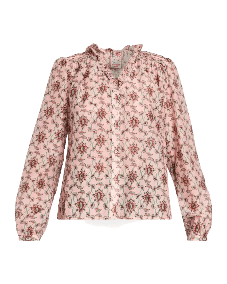 Hanneth Pintuck Floral-Print Blouse