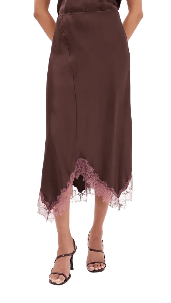 Keri Paneled Bias Silk Skirt