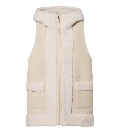 Lonal shearling-trimmed suede ski vest