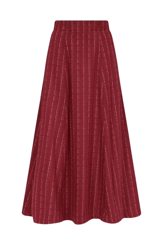 India Barre wool-blend skirt — Burgundy