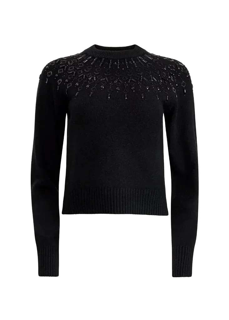 Harold Fair Isle Beaded Wool Crewneck Sweater