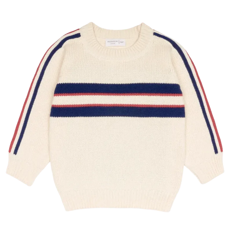 unisex navy and red stripe knit sweater