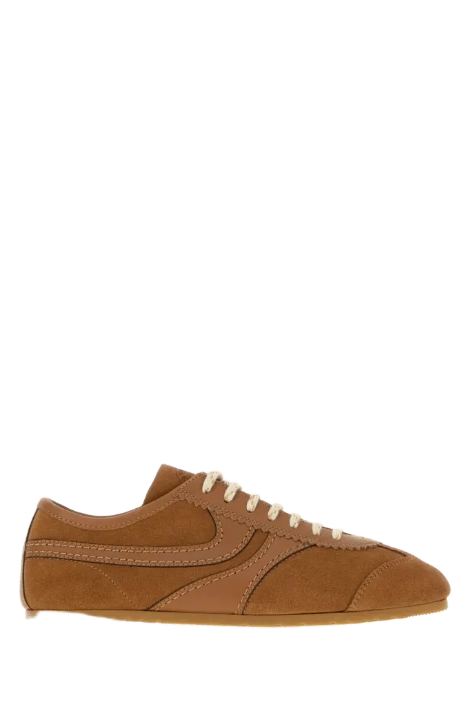 Dries Van Noten Suede Sneakers — Tan
