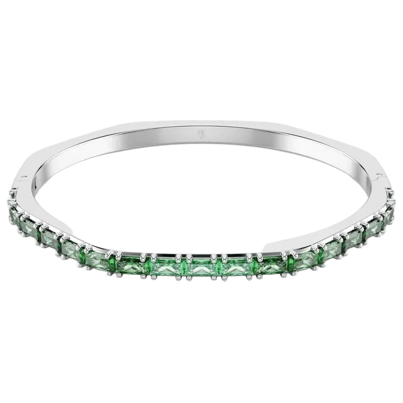 Swarovski Green Crystal Bangle Bracelet — Green