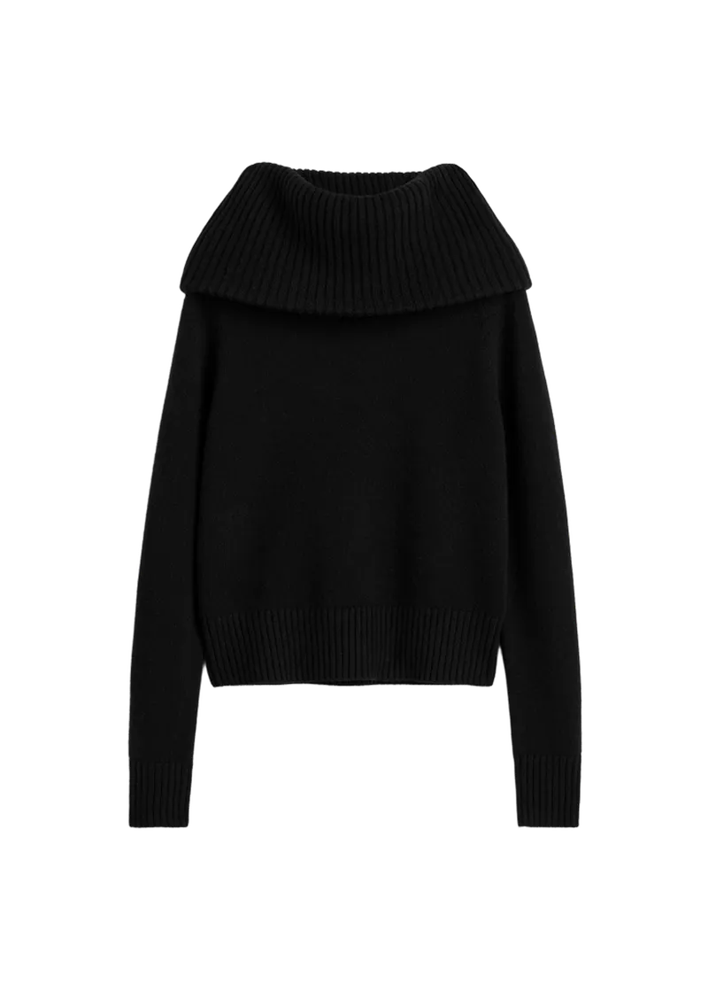 Funnel wool knit black