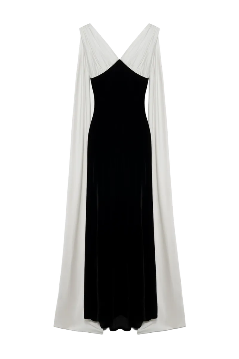 Mariselle Draped Velvet Gown