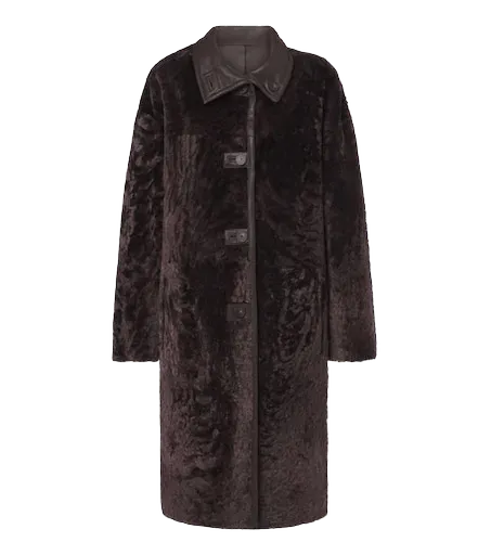 Ari reversible leather and shearling coat