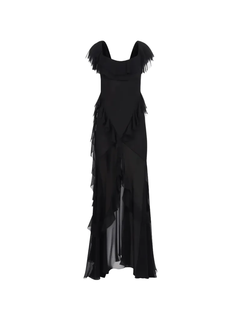 Nina Ricci ruffled silk maxi dress