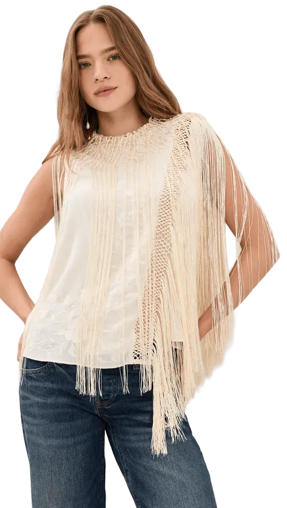 Willa Silk Fringe Top