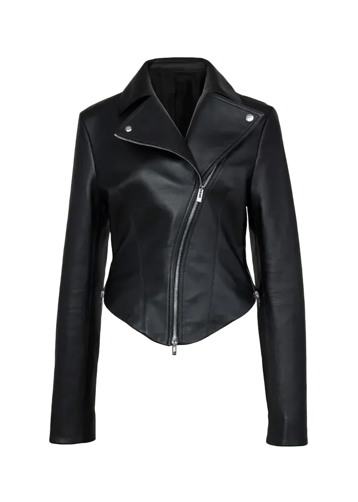 Soft Lamb Leather Fitted Biker Jacket