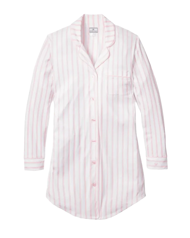 Women's Pima Nightshirt in Pink Stripe