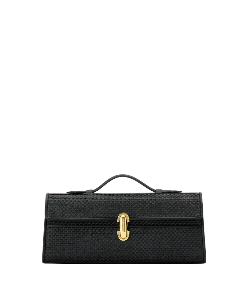 Slim Symmetry Pochette in Raffia